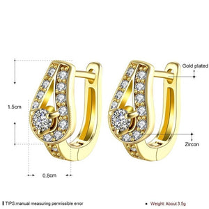 INALIS Creative Personality Boat Shape Stud Earrings Single-Sided Inlaid Zircon Earrings For Women Girl Party Jewelry